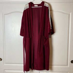 VTG YVES SAINT LAURENT YSL MAROON FLOOR LENGTH HOUSE BATH ROBE